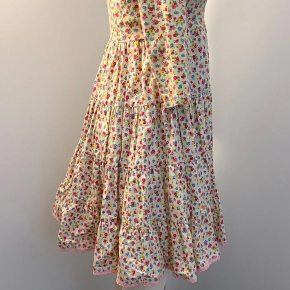 Rare Vintage Betsey Johnson Floral Midi Dress - Multicolor - Picture 7 of 10
